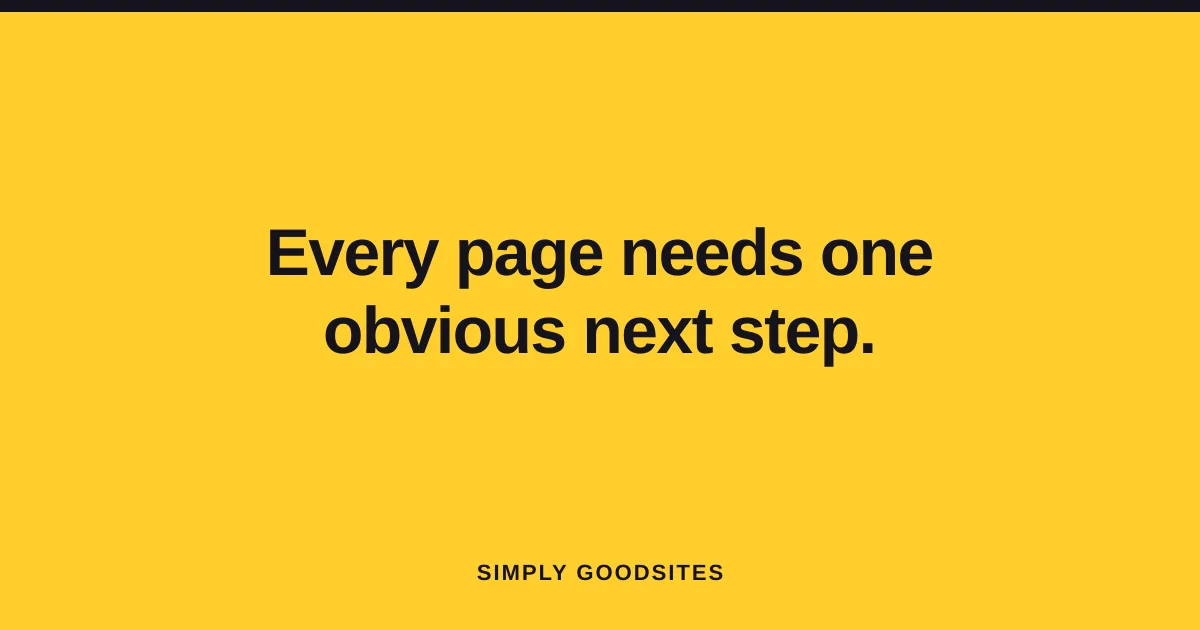 A single bold call-to-action button standing out on a web page, with the rest of the page arranged to support it
