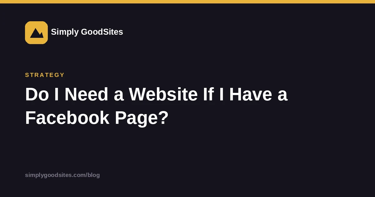 Article card comparing a real website against a Facebook business page