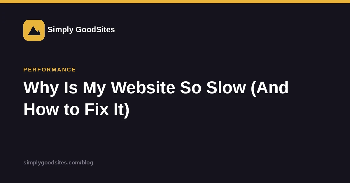 Article card explaining common causes of a slow website and how to fix them